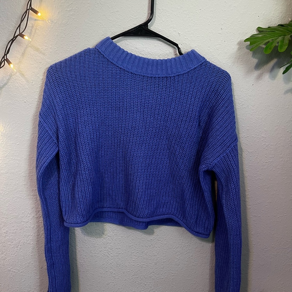 Blue Cropped Sweater